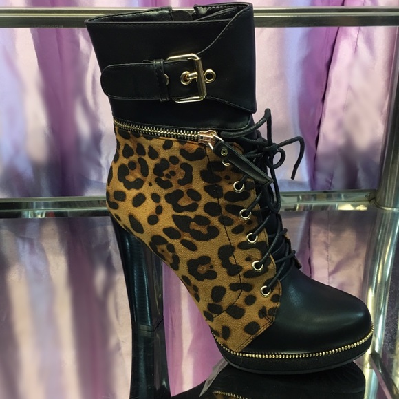 RESTOCK! Italina black, leopard sexy Ankle bootie - Picture 5 of 5